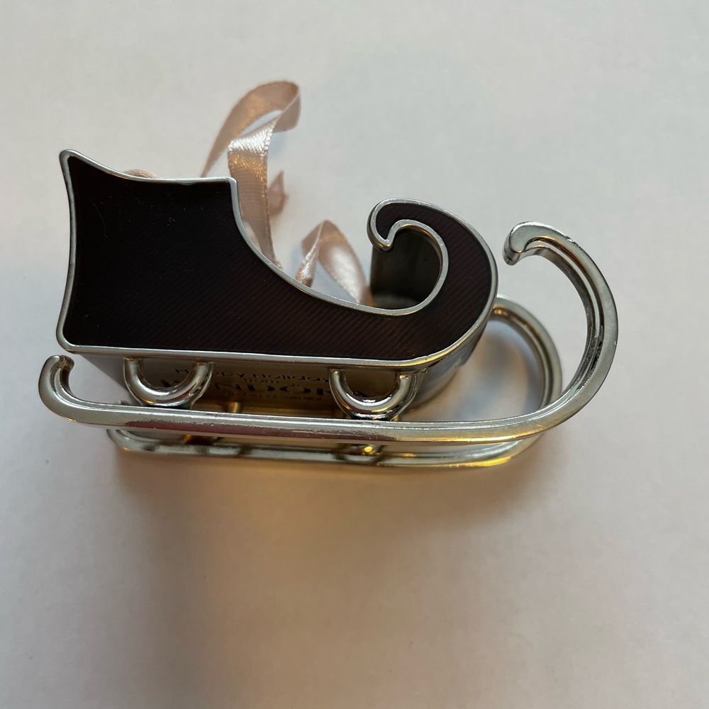 Pandora Silver and Brown Sleigh Ornament